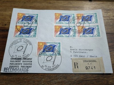 Plic specialFranta,1971, FDC, Consiliul Europei, Stasbourg, Parlament European foto