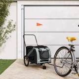 Cumpara ieftin Remorcă bicicletă animale companie, gri/negru, oxford/fier