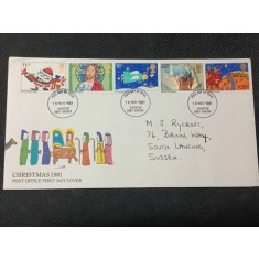 Anglia 1981 - Craciun, serie pe FDC
