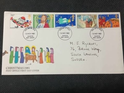 Anglia 1981 - Craciun, serie pe FDC foto