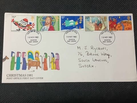 Anglia 1981 - Craciun, serie pe FDC