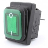Intrerupator IRS lat cu cauciuc 220V/25A LED/VERDE