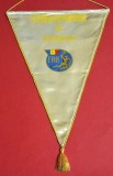 Fanion Sportiv (perioada comunista) - FEDERATIA de HANDBAL din ROMANIA (dimensiuni mari 46x31 cm)