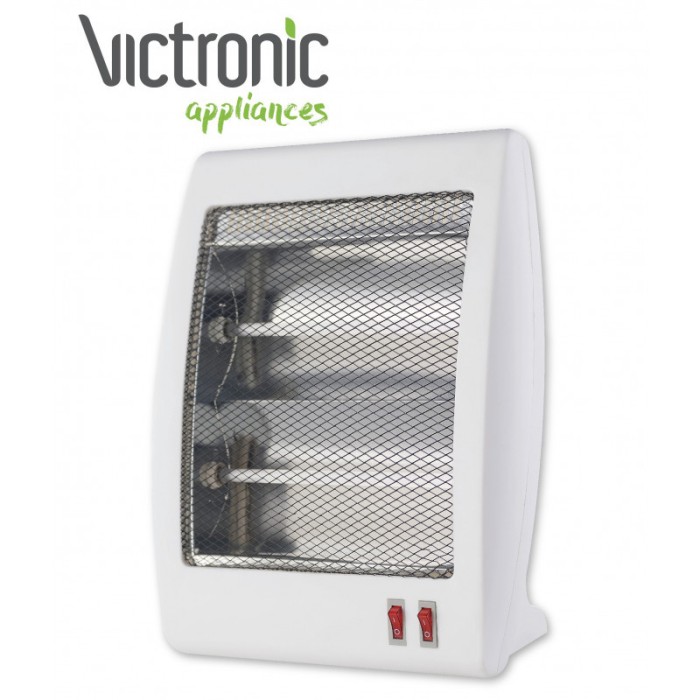 Radiator electric cu quartz Victronic, 400/800W, sistem automat de oprire, Alb