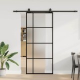 VidaXL Ușă glisantă cu set de feronerie neagră 90x205 cm Sticlă ESG