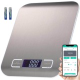 Cantar de Bucatarie Inteligent, Control prin Aplicatie IOS/Android, Indici Nutritionali, Calculator Calorii, Alimentatie Sanatoasa, Ecran LCD, Oprire