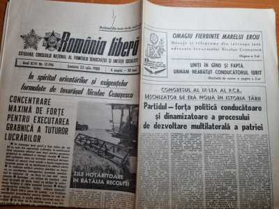 romania libera 23 iulie 1988-23 de ani de cand ceausescu este conducatorul tarii foto
