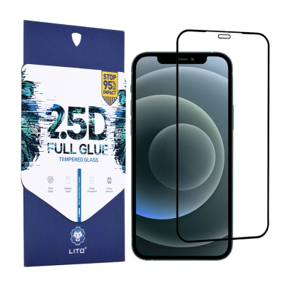 Folie pentru iPhone 12 Pro Max, Lito 2.5D FullGlue Glass, Black foto