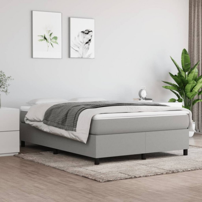 vidaXL Cadru de pat fără saltea, gri deschis, 140x200 cm, textil 3120862