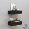Gossi dulap de perete cu sertare, 2 buc., negru, 40x23,5x10 cm, mdf