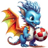 Sticker decorativ, Dragon Fotbalist, 61 cm, 8975ST-1