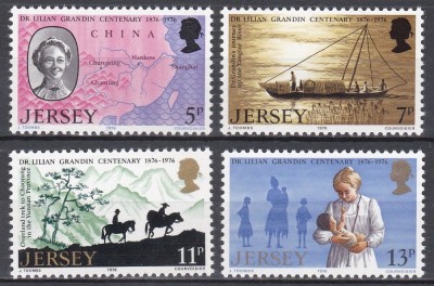 Jersey 1976 - Centenarul nașterii Dr. Lilian Mary Grandins, MNH foto