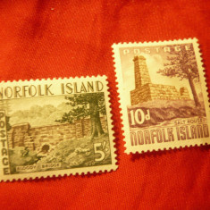 Serie Norfolk colonie britanica 1961 - Vederi , 2val. 10p+5Sh ,urma sarniera