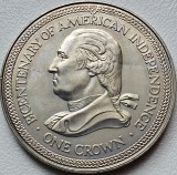 1 Crown 1976 Isle of Man / Insula Man, Bicentenary of American Independence, km#37