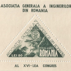 |Romania, LP 183/1945, A.G.I.R., colita dantelata, MNH