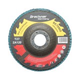Disc lamelar abraziv cu zirconiu 125x22mm T27 ZA120 pentru slefuire, polizare metal si inox Breckner Germany