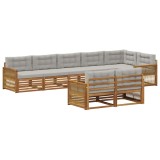 vidaXL Set de canapele de exterior 8 pcs Natural și gri deschis 3383509