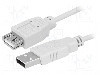 Cablu USB A mufa, USB A soclu, USB 2.0, lungime 3m, gri, LOGILINK - CU0011