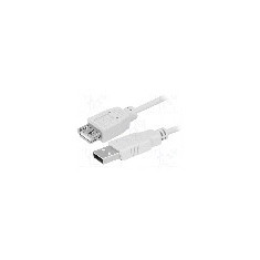 Cablu USB A mufa, USB A soclu, USB 2.0, lungime 3m, gri, LOGILINK - CU0011