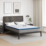 vidaXL Păturile pentru saltea Alb și albastru 140 x 200 cm
