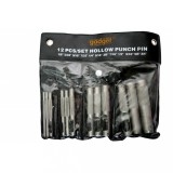 Set dornuri de gaurire 12 piese din otel pentru piele si cauciuc
