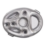Bar gonflabil/suport de pahare plutitor, flippy, cu 8 compartimente, pompa inclusa, pvc, gri, 25x18,5x4 cm