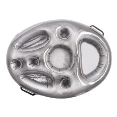 Bar gonflabil/Suport de pahare plutitor, Flippy, cu 8 compartimente, pompa inclusa, PVC, Gri, 25x18,5x4 cm foto