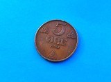 5 Ore 1941 Norvegia-mai Rar-BRONZ
