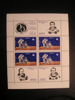M1 TX2 7 - 1971 - Apollo 14 - in bloc de patru timbre foto