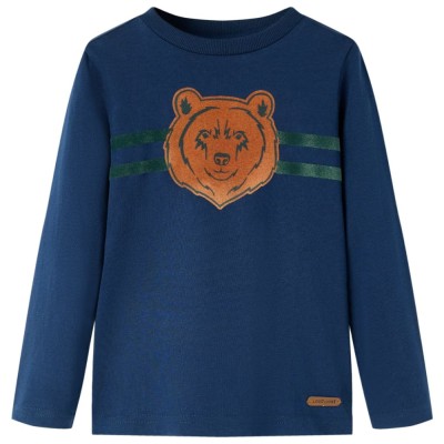 Tricou pentru copii cu m&amp;acirc;neci lungi, bleumarin, 104 13120 foto