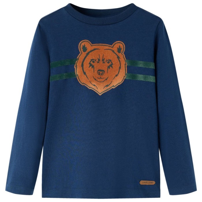 Tricou pentru copii cu m&acirc;neci lungi, bleumarin, 104 13120