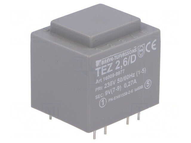 Transformator &icirc;ncapsulat 2,5VA 230V 9V PCB