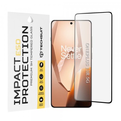 Folie de protectie Ecran Techsuit pentru OnePlus 13R, Sticla Securizata, Full Glue, Neagra foto