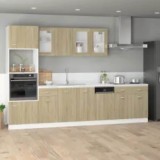 vidaXL Dulap cuptor microunde &ldquo;Lyon&rdquo;, stejar Sonoma, 60 x 57 x 207 cm