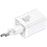 Incarcator retea Baseus Super Si Pro, Quick Charge 30W, 1 x USB 5V/3A, 1 x USB Type-C 5V/3A, alb