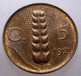 2.197 ITALIA VITTORIO EMANUELE III 5 CENTESIMI 1921 R XF/AUNC, Europa, Bronz