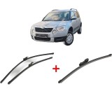 Cumpara ieftin Set 3 stergatoare SKODA YETI (5L) 2009-2017, pentru parbriz si luneta, Valeo Silencio Xtrm
