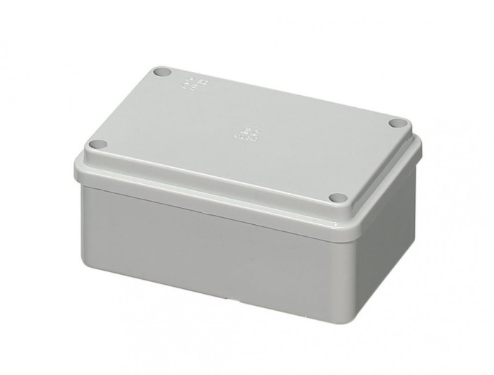 Doza aplicata patrata 120x80x50mm IP56 pentru distributie jonctiune ABS rezistenta UV fara presetupe margini netede