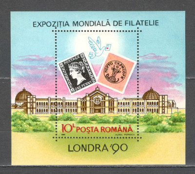 Romania.1990 Expozitia filatelica LONDRA-Bl. ZR.846 foto