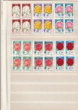 ROMANIA STAMPILATE - LOT 4 FLORI 2 SERII IN BLOC DE 4 ( LP 739 , LP 861 )