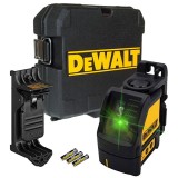 DeWalt DW088CG - Nivela laser cu linii 20 m +/-0.3 mm/m 2 linii laser fascicul verde suport perete valiza plastic