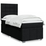 Cumpara ieftin Pat box spring cu saltea, negru, 80x200 cm, textil