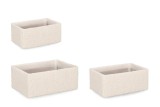 Cumpara ieftin Set 3 cosuri depozitare textil alb Hymar 20x13x9h; 23x16x10h; 26x19x11h