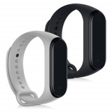 Cumpara ieftin Set 2 Curele pentru Huawei Mi Band 4, Kwmobile, Silicon, Negru/Alb, 49312.22