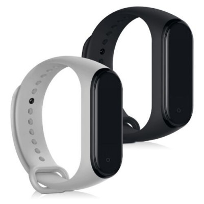 Set 2 Curele pentru Huawei Mi Band 4, Kwmobile, Silicon, Negru/Alb, 49312.22 foto