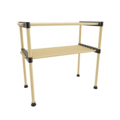 Raft multifunctional cu 2 polite, lemn de pin natur, 56 x 28 x 51 cm