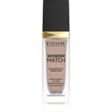 Eveline Cosmetics Wonder Match fard lichid de lunga durata cu acid hialuronic culoare 45 Honey 30 ml