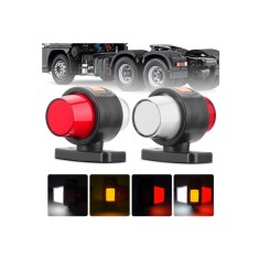 Set Lampai Laterale Gabarit LED cu efect neon pentru camion, remorca, TIR, van, rulota etc. 12, 24V, rosu-alb-portocaliu