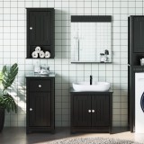 vidaXL Set mobilier baie, 3 piese, &bdquo;BERG&rdquo; , negru, lemn masiv de pin
