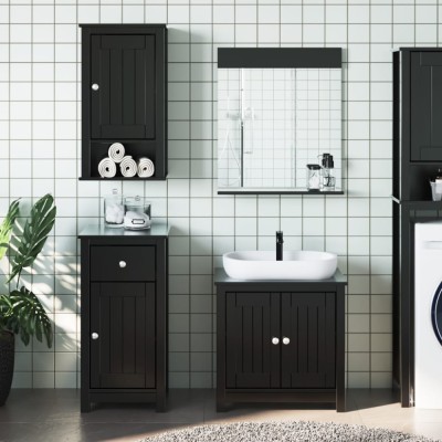 vidaXL Set mobilier baie, 3 piese, &amp;bdquo;BERG&amp;rdquo; , negru, lemn masiv de pin 3206501 foto
